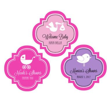 Personalized MOD Baby Silhouette 1.5" Mini Favor Labels