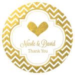 Personalized Metallic Foil Round Favor Labels - Wedding