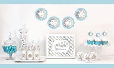 Silver & Glitter Winter Wonderland Decor Kit