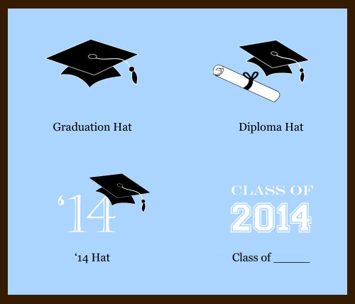 24 Graduation Class of 2013 Party Favor Cupcake Wrapper Baking Cups Toppers